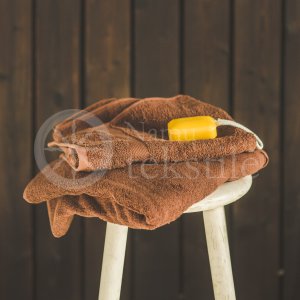 Bamboo fibre terry bath towel brown